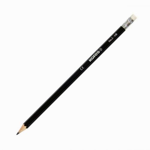 A pencil with a black eraser